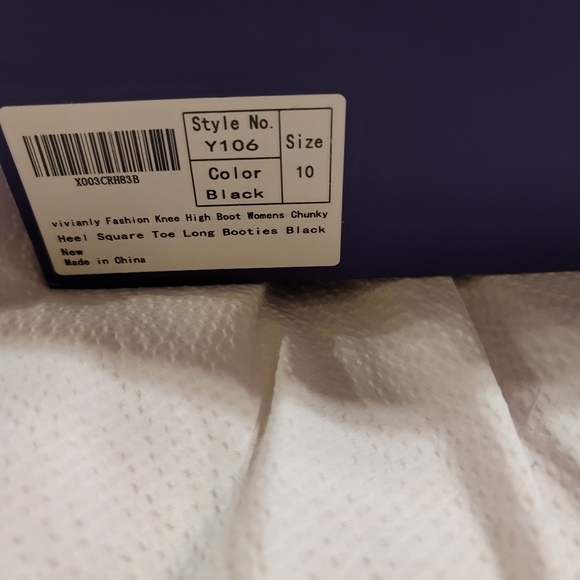 NIB Pointed Toe chunky heel long boots with side zipper wear 8 hours size 10 - Picture 12 of 14